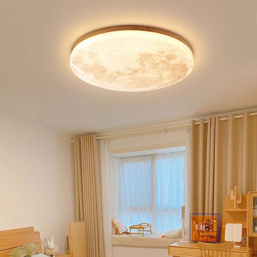 Modern Moon LED Ceiling Light Fixture for Bedroom