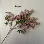 Artificial Purple Berry Stem with Leaves for Tall Vase Arrangements