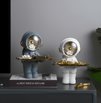 Astronaut Storage Tray with LED Light for Desk Organization