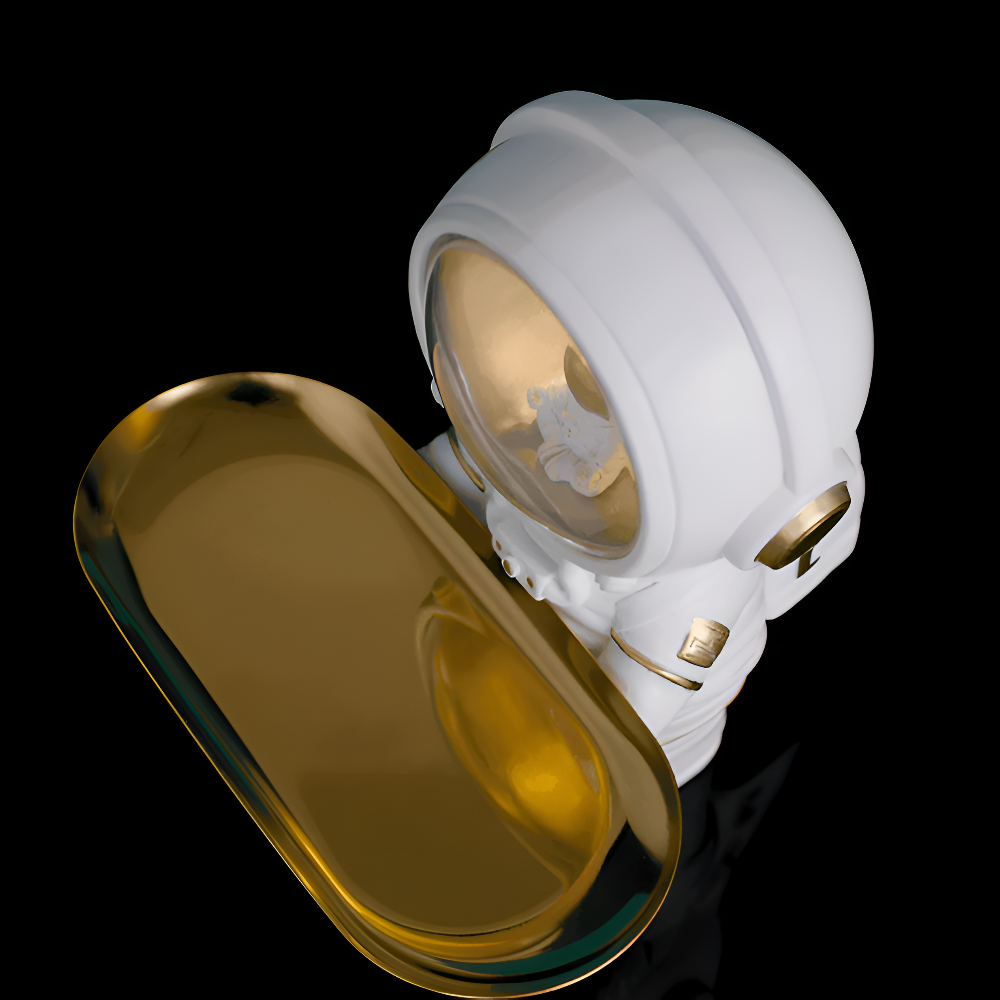 Astronaut Storage Tray with LED Light for Desk Organization