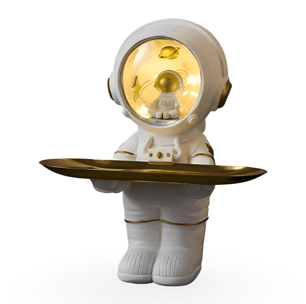 Astronaut Storage Tray with LED Light for Desk Organization