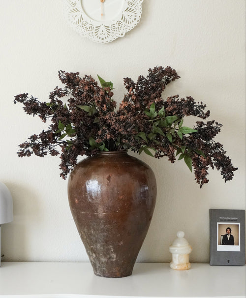 43 Inch Artificial Berry Stem with Leaves for Tall Vase Arrangements