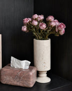 Natural Marble Vase with Pedestal Base and Modern Home Decor