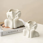 Ceramic Face Vase with Sculptural Design and Modern Artistic