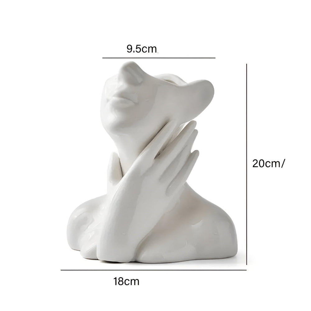 Ceramic Face Vase with Sculptural Design and Modern Artistic