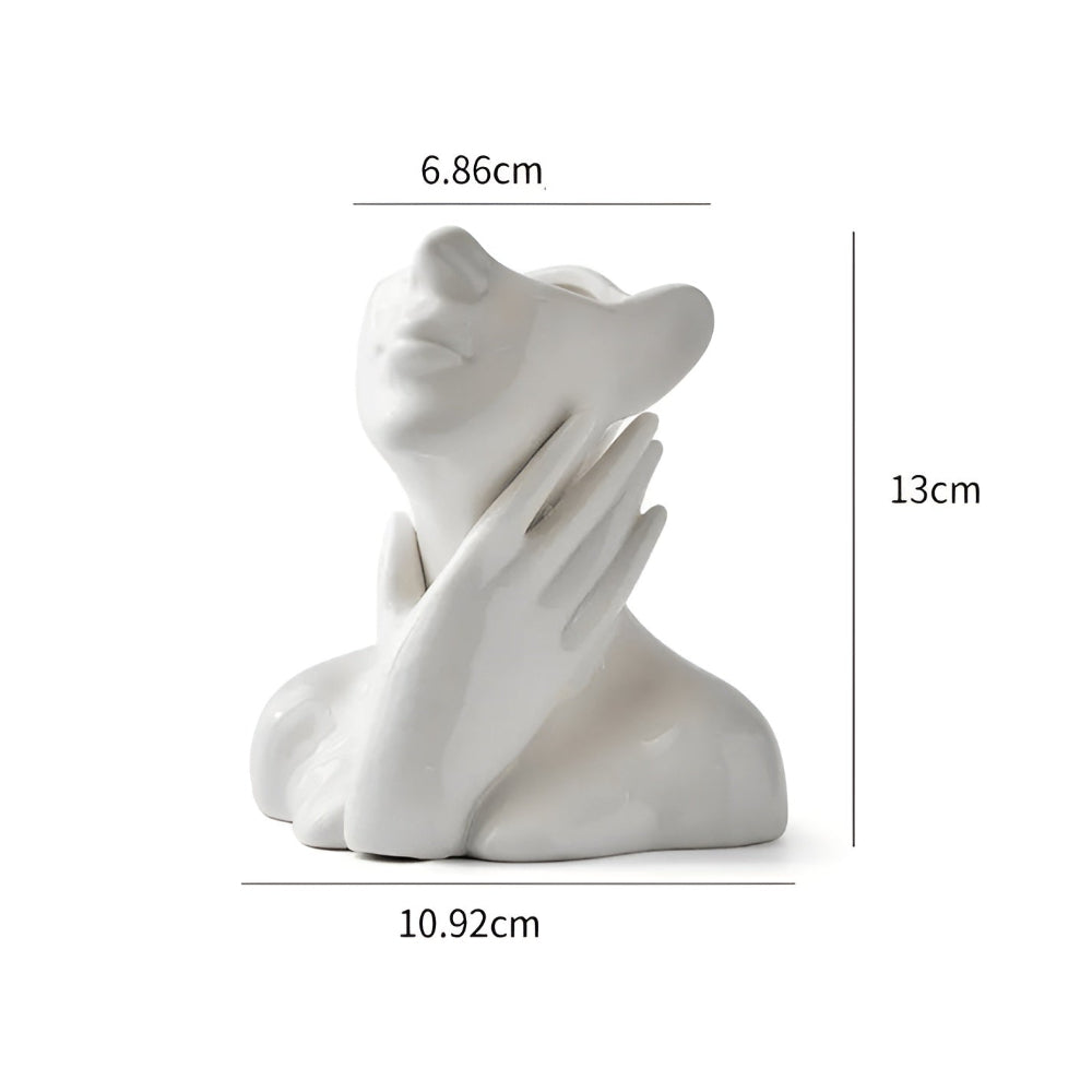 Ceramic Face Vase with Sculptural Design and Modern Artistic