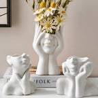 Ceramic Face Vase with Sculptural Design and Modern Artistic
