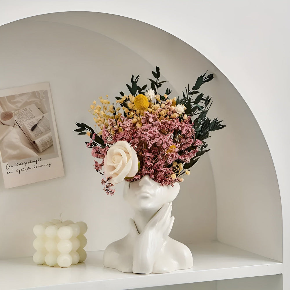 Ceramic Face Vase with Sculptural Design and Modern Artistic