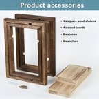 Geometric Wooden Wall Shelf Set with Floating Design