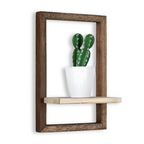 Geometric Wooden Wall Shelf Set with Floating Design