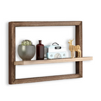 Geometric Wooden Wall Shelf Set with Floating Design