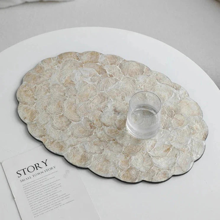 Large Oval Shell Tray for Table Decor and Serving