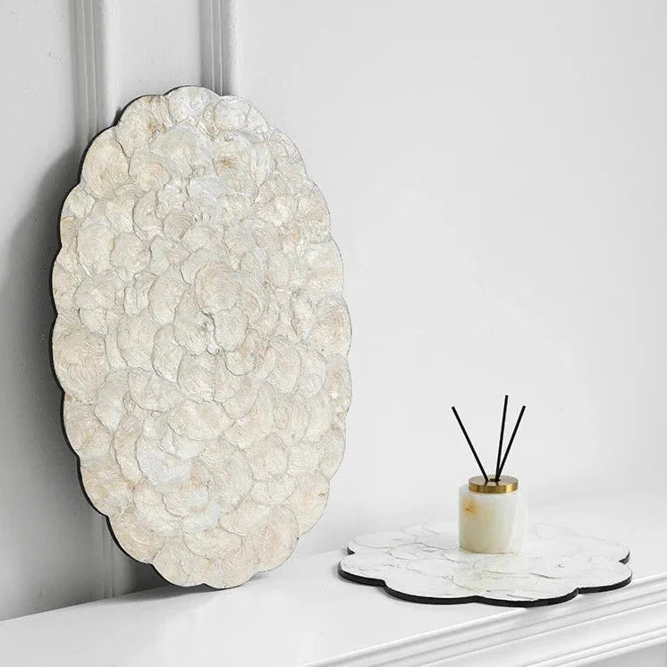 Large Oval Shell Tray for Table Decor and Serving