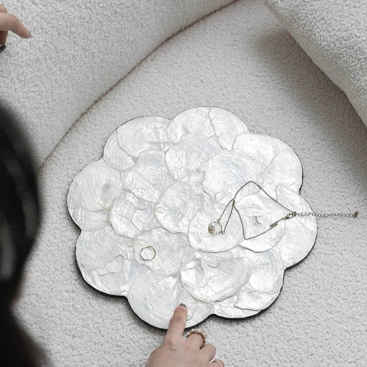 Large Oval Shell Tray for Table Decor and Serving