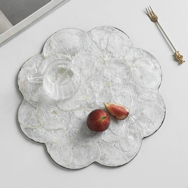 Large Oval Shell Tray for Table Decor and Serving