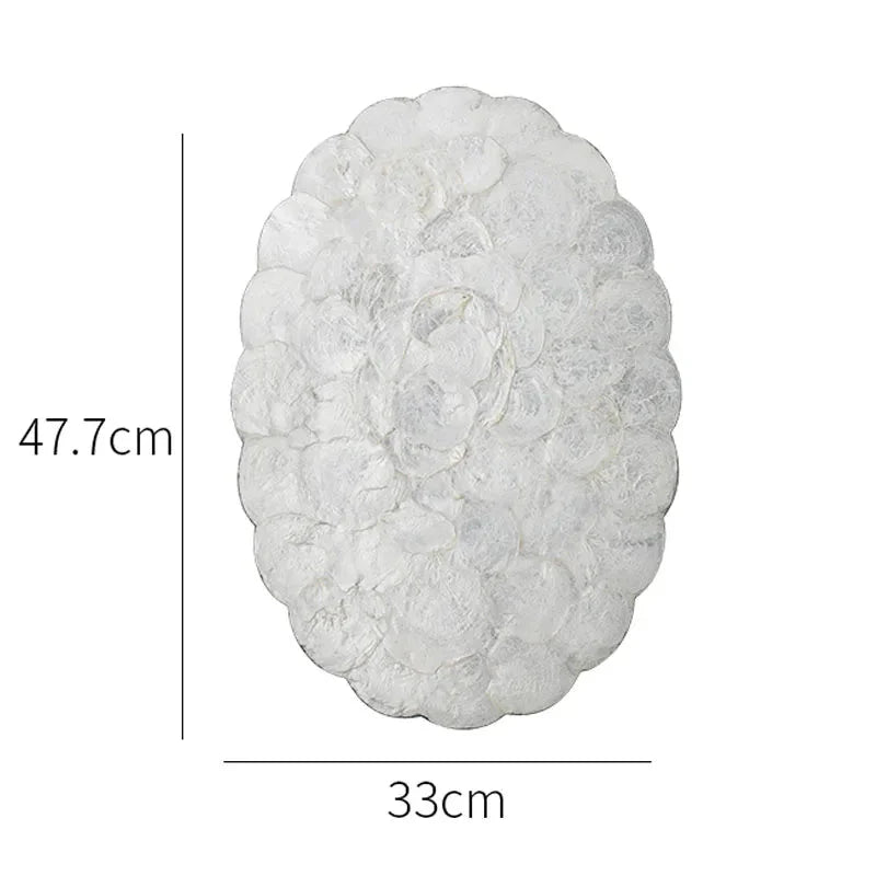 Large Oval Shell Tray for Table Decor and Serving