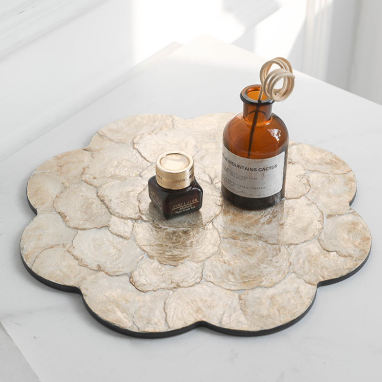Large Oval Shell Tray for Table Decor and Serving