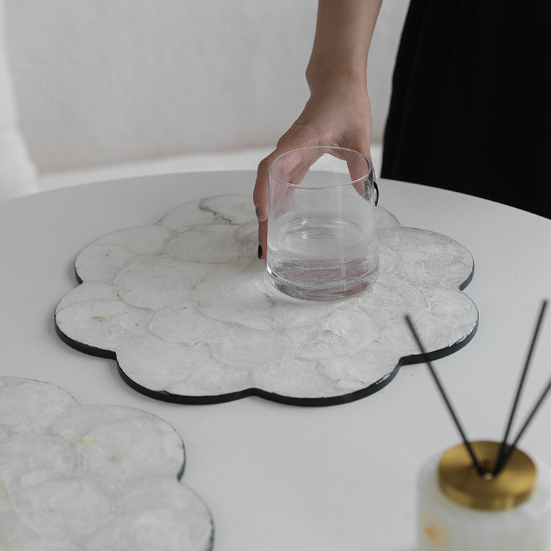 Large Oval Shell Tray for Table Decor and Serving