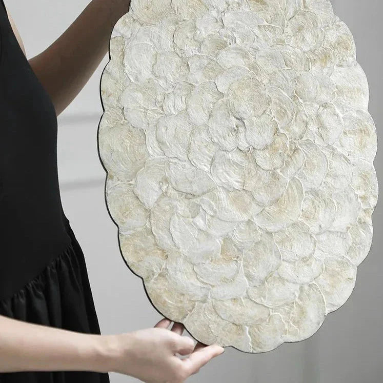 Large Oval Shell Tray for Table Decor and Serving