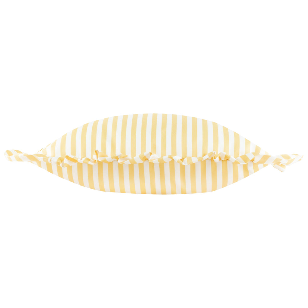 Water Resistant Striped Cushion Cover with Ruffle Trim