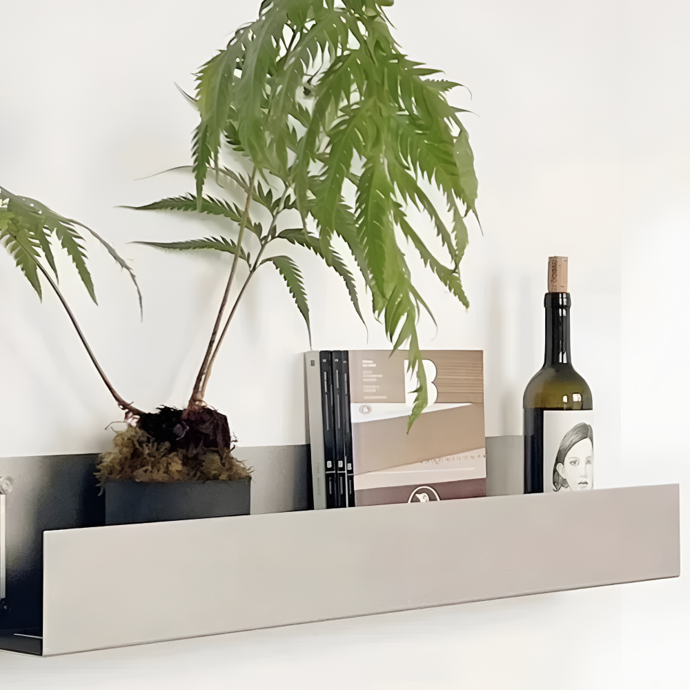 Floating Stainless Steel Wall Shelf Storage and Decor