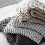 Nordic Knitted Throw Blanket with Fringe for Sofa and Bed