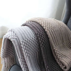 Nordic Knitted Throw Blanket with Fringe for Sofa and Bed
