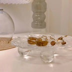 Raised Glass Jewelry Tray with Pedestal Base Decorative Storage