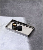 Rectangular Ceramic Tray with Silver Finish