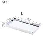 Rectangular Ceramic Tray with Silver Finish