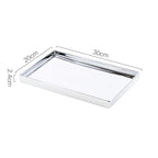 Rectangular Ceramic Tray with Silver Finish