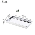 Rectangular Ceramic Tray with Silver Finish