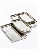 Rectangular Ceramic Tray with Silver Finish