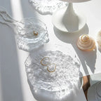 Irregular Glass Jewelry Tray for Rings and Earrings Display