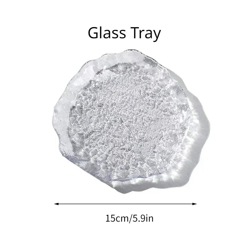 Irregular Glass Jewelry Tray for Rings and Earrings Display