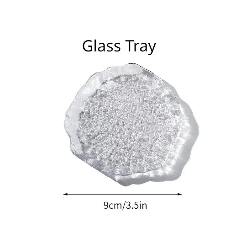 Irregular Glass Jewelry Tray for Rings and Earrings Display
