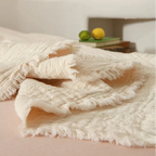Muslin Cotton Throw Blanket with Tassels Lightweight Fabric