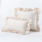 Velvet Cushion Cover with Ruffle Edge Square Pillows