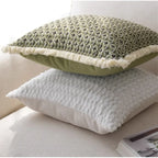 Geometric Cushion Cover with Frill Edge for Sofa and Bed