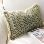 Geometric Cushion Cover with Frill Edge for Sofa and Bed