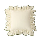 Cotton Cushion Cover with Ruffle Edge for Square Pillows