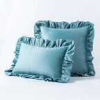 Velvet Cushion Cover with Ruffle Edge Square Pillows