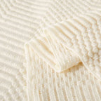 Nordic Knitted Throw Blanket with Fringe for Sofa and Bed