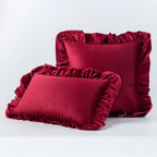 Velvet Cushion Cover with Ruffle Edge Square Pillows
