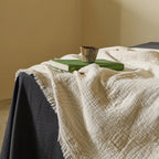 Muslin Cotton Throw Blanket with Tassels Lightweight Fabric