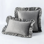 Velvet Cushion Cover with Ruffle Edge Square Pillows