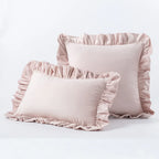 Velvet Cushion Cover with Ruffle Edge Square Pillows