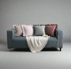 Velvet Cushion Cover with Ruffle Edge Square Pillows