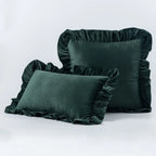 Velvet Cushion Cover with Ruffle Edge Square Pillows