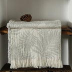 Muslin Cotton Throw Blanket with Tassels Lightweight Fabric